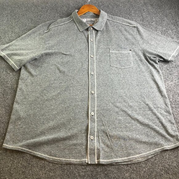 Tommy Bahama Polo Shirt Mens 2XL Gray IslandZone Performance Short Sleeve Button - Picture 3 of 11